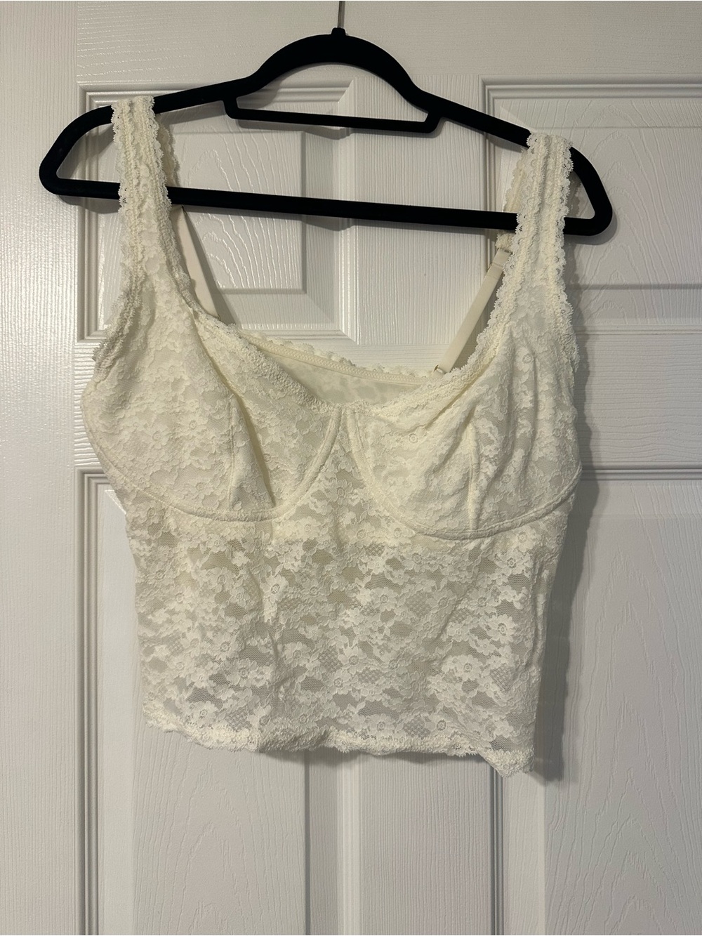 aerie Cream Lace Longline Bralette